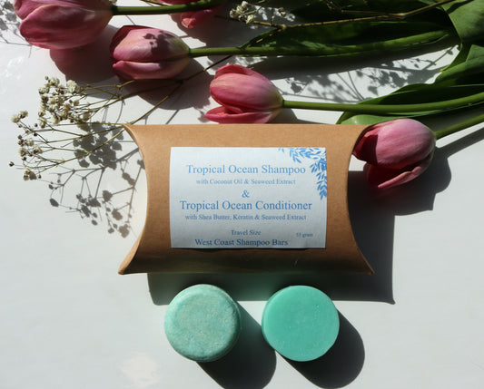 Tropical Ocean Shampoo Bar & Tropical Ocean Conditioner Travel size gift package image 0