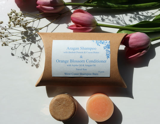 Argan Shampoo Bar & Orange Blossom Conditioner Travel size gift package image 0