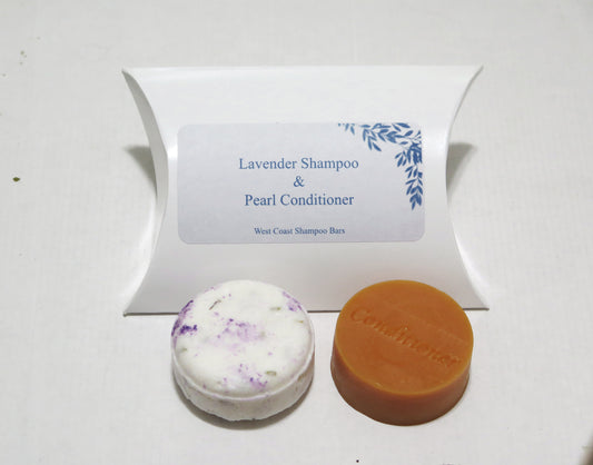 Duo Gift Package Lavender Shampoo and Pearl Conditioner Bar image 0