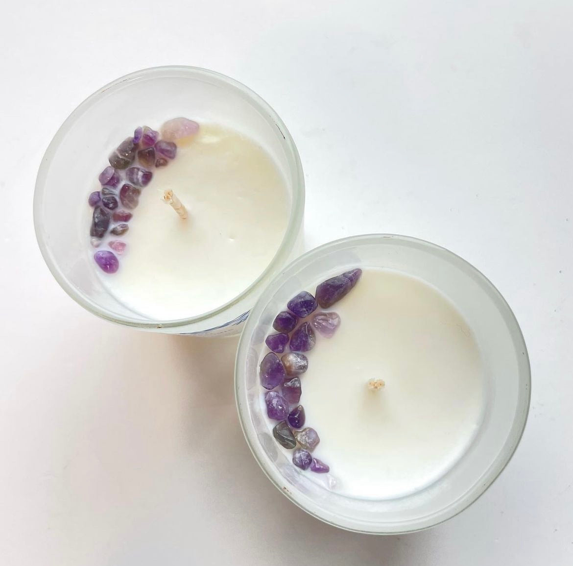 Lavender Amethyst Crystal Candle image 1